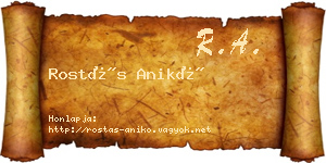 Rostás Anikó névjegykártya